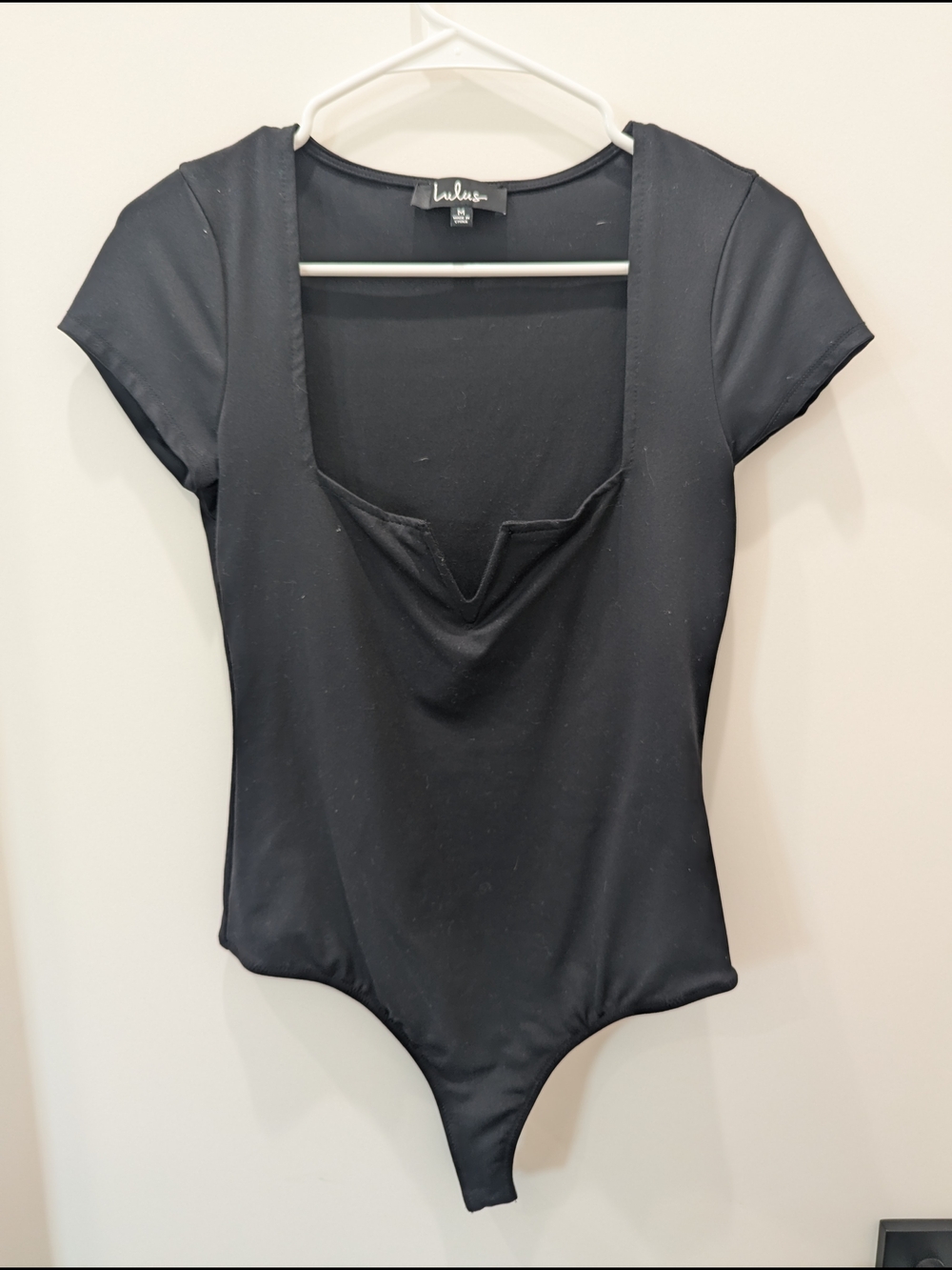 Black Square Neck Bodysuit